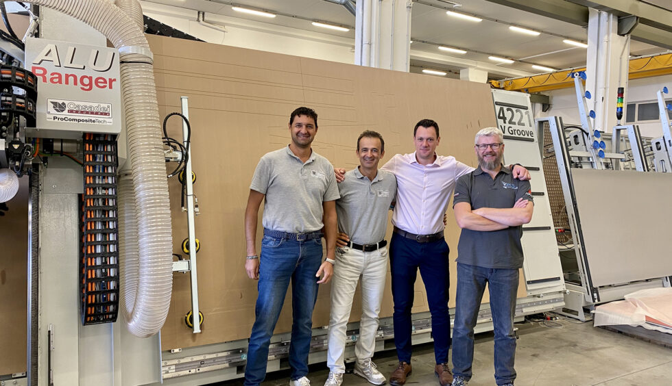 James and Ged Lodge visit Casadei Industria ProTech in San Marino